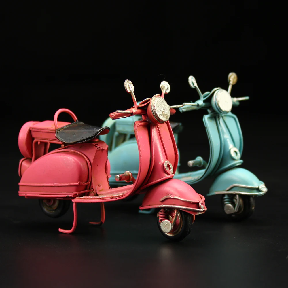 vintage handmade metal crafts miniatures Cute Little motorcyde model home kids room ornaments decoration Birthday gift