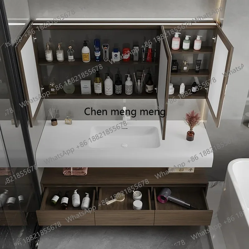 Vintage Wooden Bathroom Cabinet Convenience High Art Bathroom Cabinet Richly Wash Bathroom Furniture