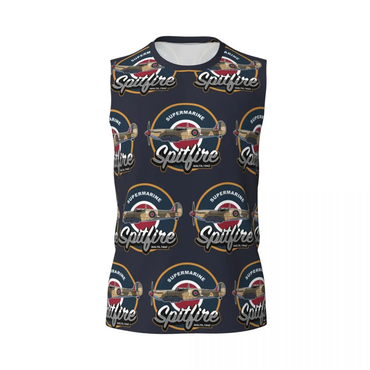 RAF Supermarine Spitfire Fighter Aircraft Plane Airplane Men Sleeveless T-shirt Hip Hop Street Style Beach Holiday Tank Tops