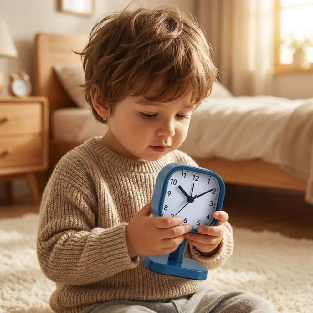 Metal Casing Desktop Stand Clock Drop-proof Stable Base Tabletop Clock Wear-resistant Vintage Alarm Clock For Children