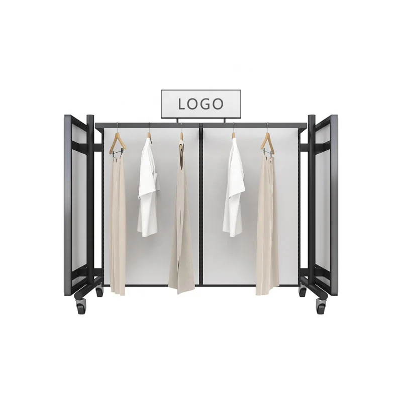 

custom.Metal factory certificated shop fitting iron moveable retail store fixtures clothing display stand for clothes