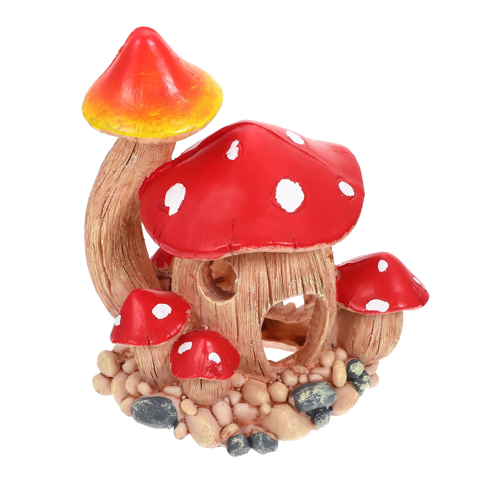 

Aquarium Fish Tank Mushroom House Resin Decoration Durable Fish Shelter Shrimp Breeding Cave Aquarium Hideout Decor