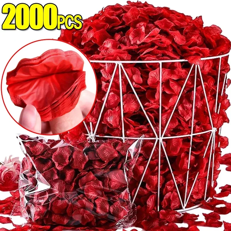 2000/100pcs Artificial Rose Petals Flowers Romantic Night Silk Fake Rose Petal DIY Valentine's Day Wedding Party Home Decoration