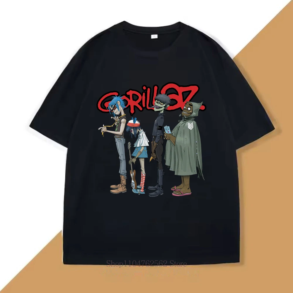 Gorillaz Graphic Print T-shirts Men Women Summer Streetwear Y2K Casual Fashion Oversize O-Neck Short Sleeve Tops T-shirts