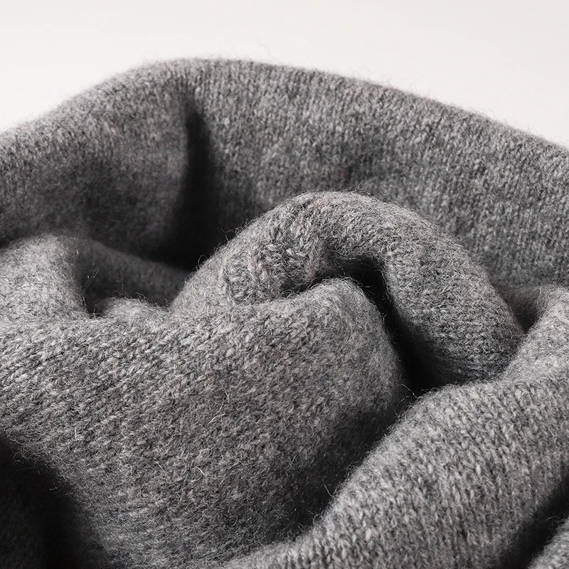 100% Wool Knit Beanie Hat Unisex Embossed Letter Cuffed Design Warm Autumn Winter Hats for Women and Men