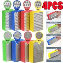 New 4/1PC Diamond Hand Polishing Pads Tile Glass Abrasive Grinding Block Pad Stone Marble Ceramic Abrasive Sanding Disc Tools