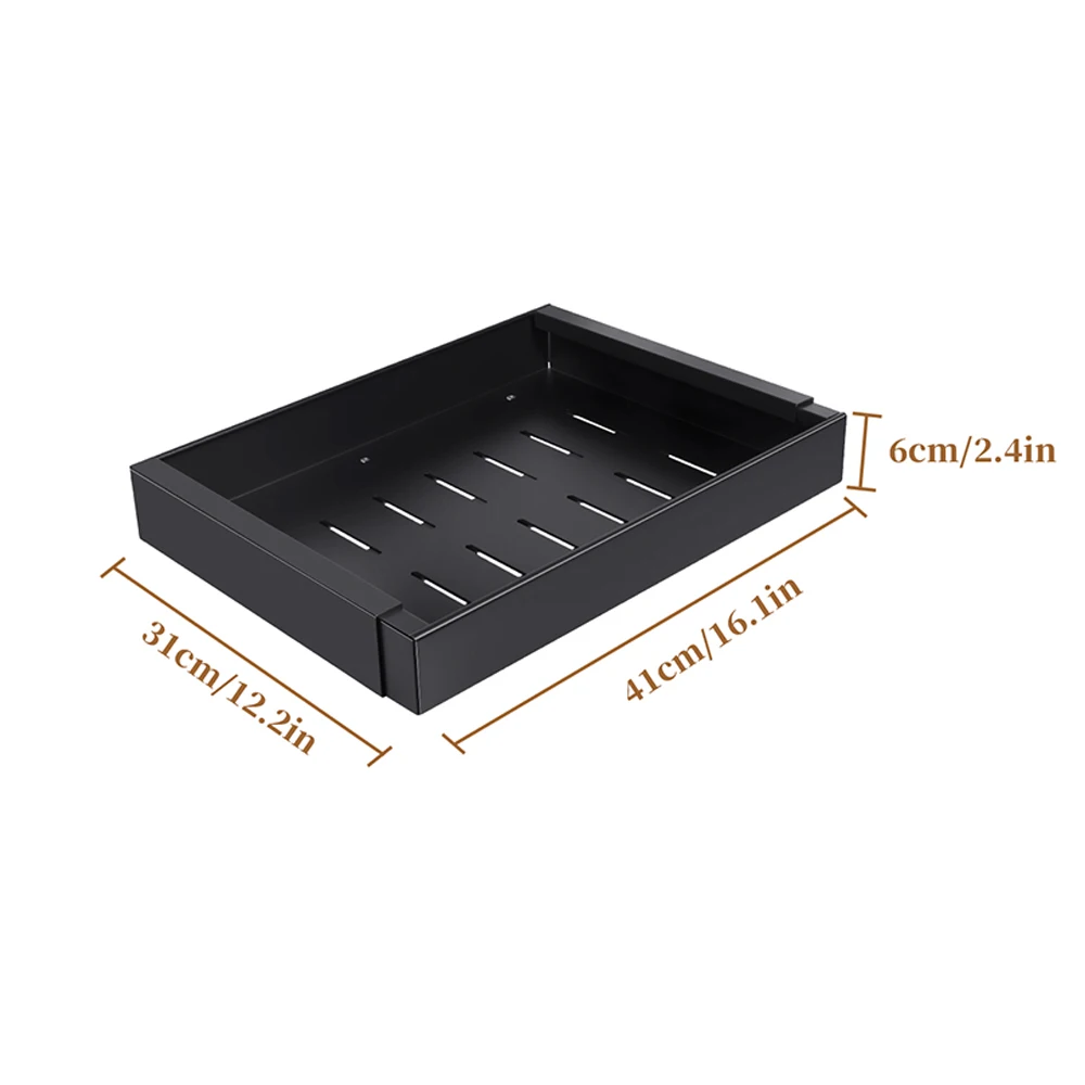 1/2 Stück Ausziehbarer Schubladenorganizer Küchenaufbewahrungsregal ohne Bohren, erweiterbar, unter der Spüle, für Gewürzboxen, leise Gleitschublade, Schalen- und Geschirrregal, Küchengewürzregal