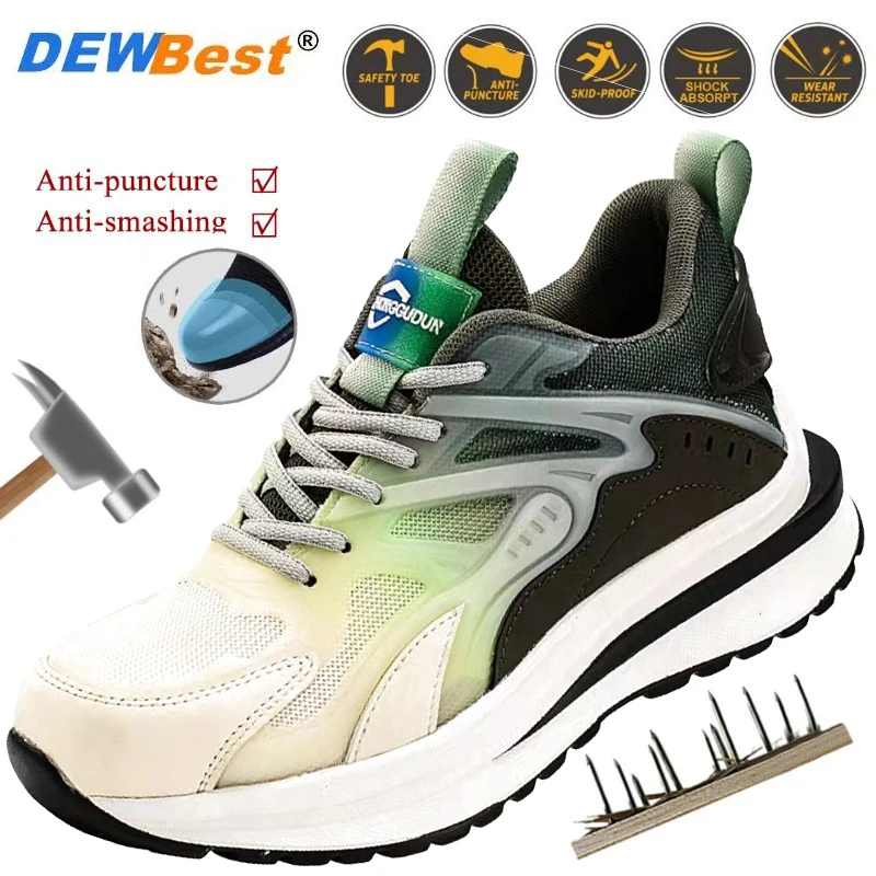 

Men's four seasons light and cheap safety shoes anti-puncture stinky steel shoes anti-smash anti-slip protective safety shoes