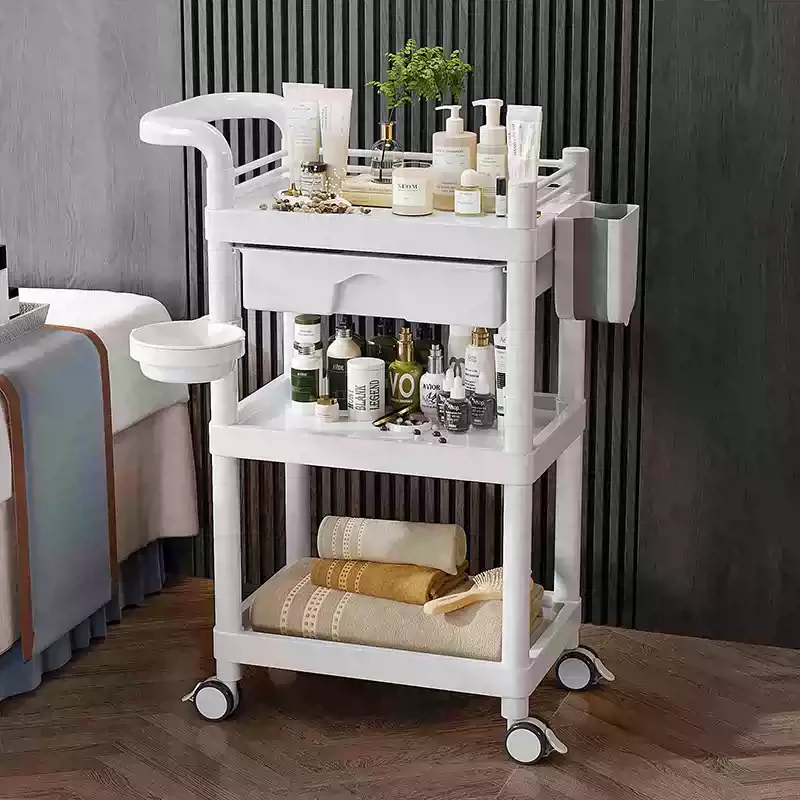 1pcs Trolley with Storage Shelf, Advanced Hand-Pushed Tool Cart