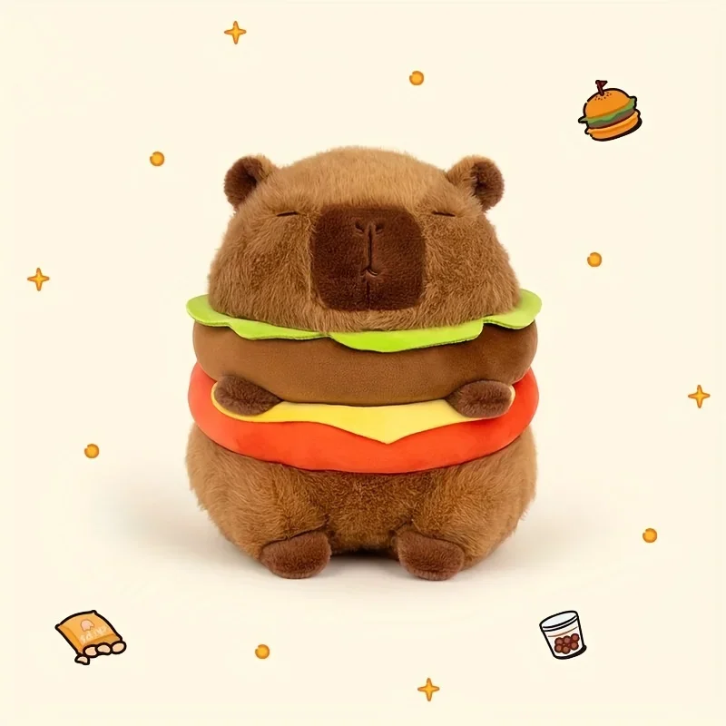 

20cm Hamburger Capybara Stuffed Animal Plush Toy, Capybara Stuffed Animal Hamburger Plush Toy, Best Gift