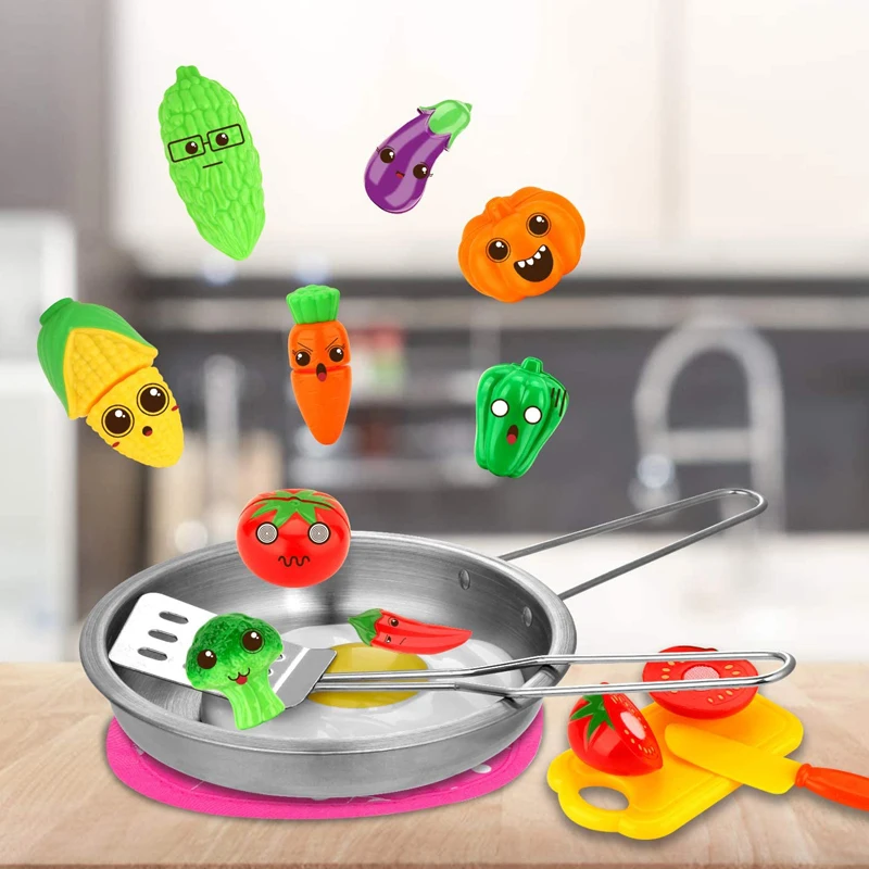 MINI Küche Utensilien Spielzeug Set Für Kinder Mädchen Edelstahl Kann Lebensmittel Kochen Küche Spielzeug Bildung Pretend Spielen