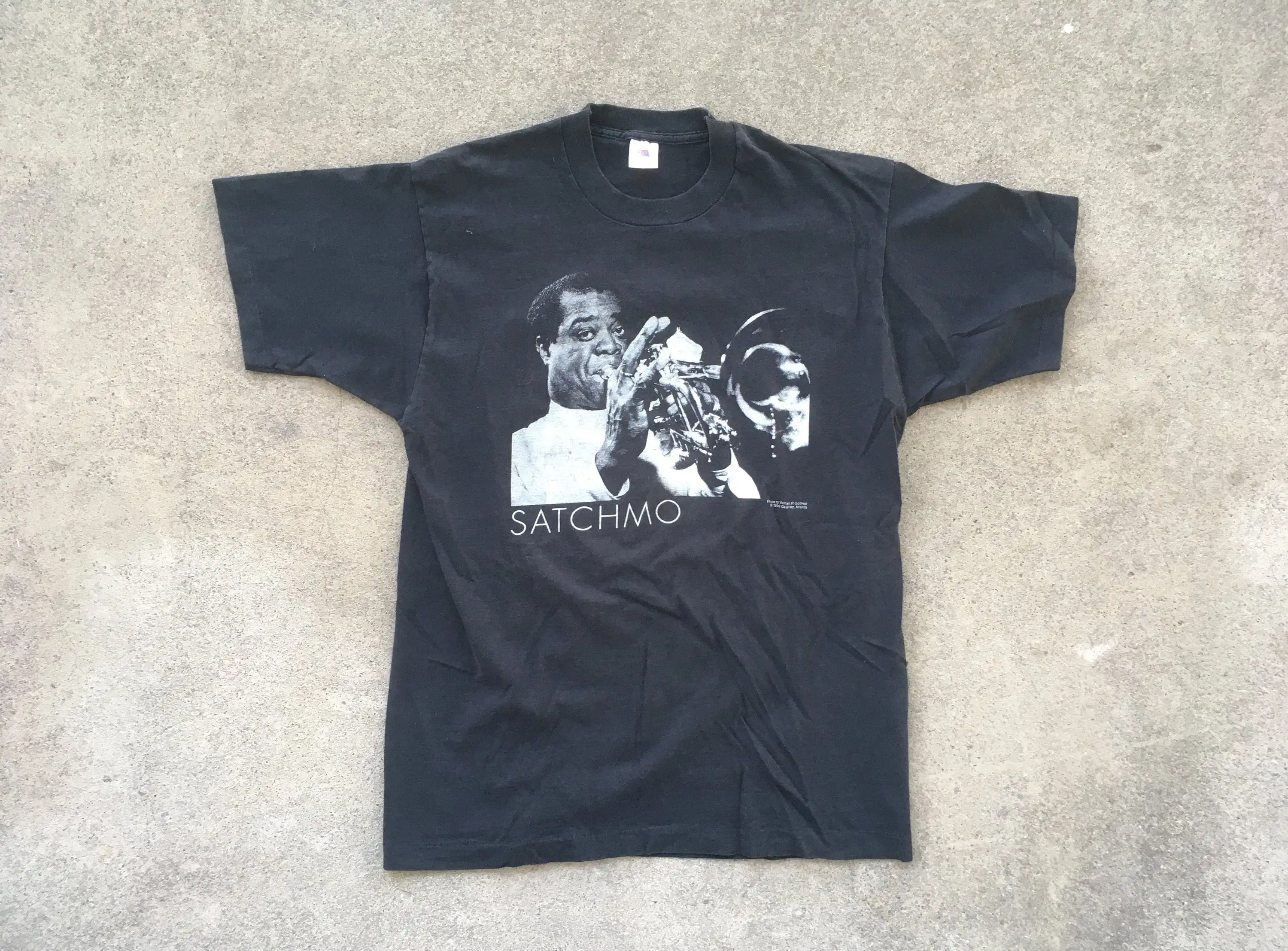 Vintage 1990s LOUIS ARMSTRONG Satchmo Black Cotton Crewneck