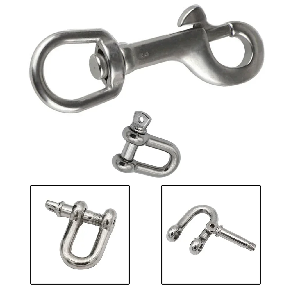 1pc 316 Stainless Steel Swivel Eye Bolt Snaps Shackle Light Torch Holde For Scuba Diving For Diving Hook Pet Leash Accessories