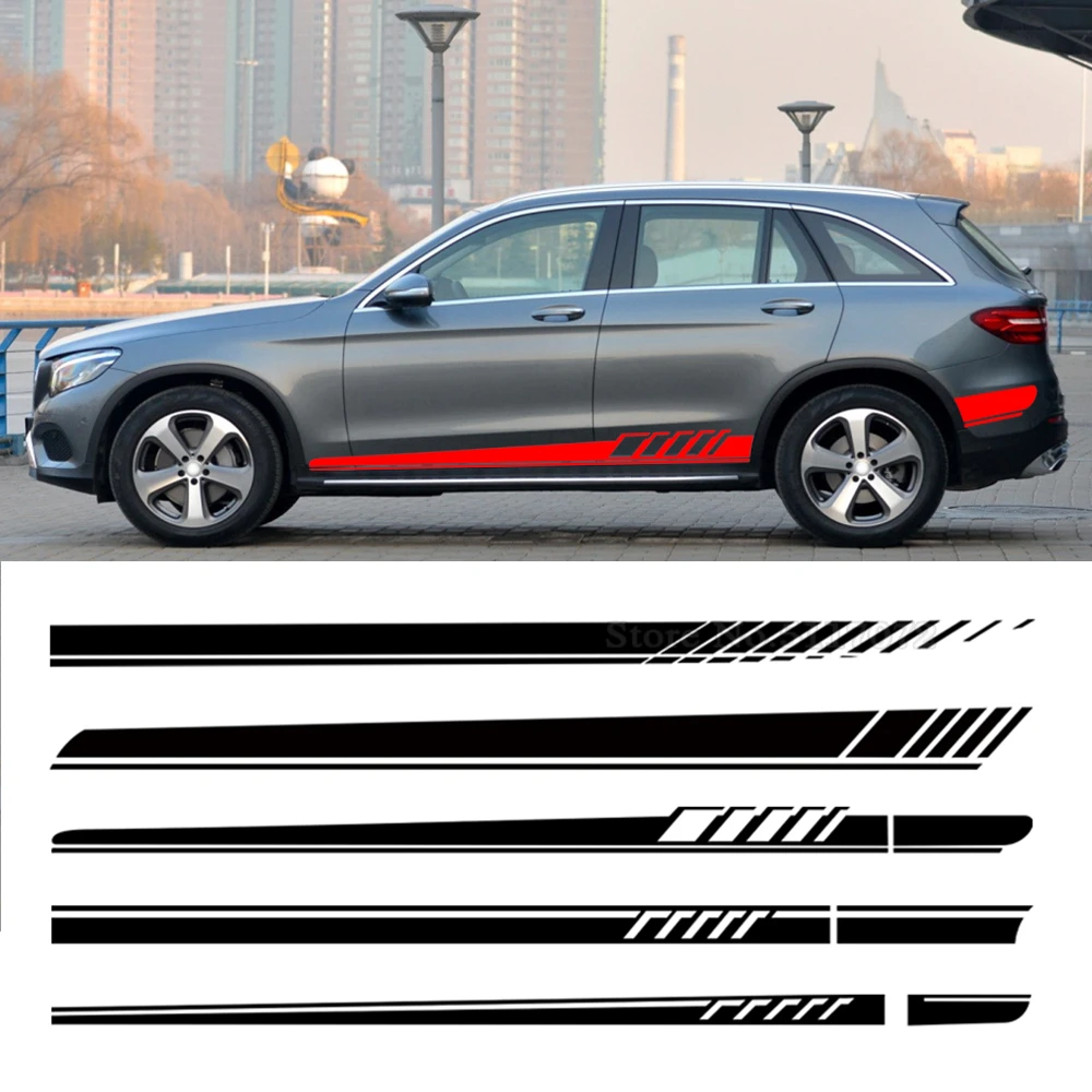 Car Stripes Skirt Sticker Auto diy Decal For Mercedes Benz Glc Class X253 Coupe C253 Glc250 Glc300 Glc43 Glc63 Decoration