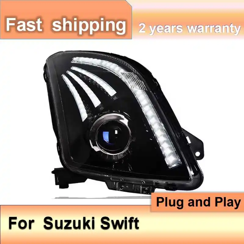 اكسسوارات السيارات لسوزوكي سويفت كشافات 2005-2016 سويفت العلوي DRL بدوره إشارة منخفضة عالية شعاع العارض عدسة