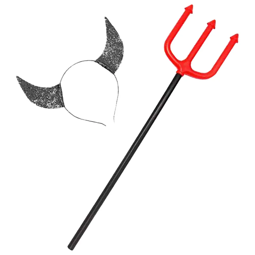

1Set Devil Horns Headband for Halloween Party Cosplay Women Kids Stylish Horn Hairband Set Unforgettable Festival Moment Decor