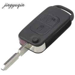 jingyuqin 2 Button Flip Folding Key Shell Case for Mercedes for Benz A C E S Entry HU39 Remote Key Cover Replacement Car Styling