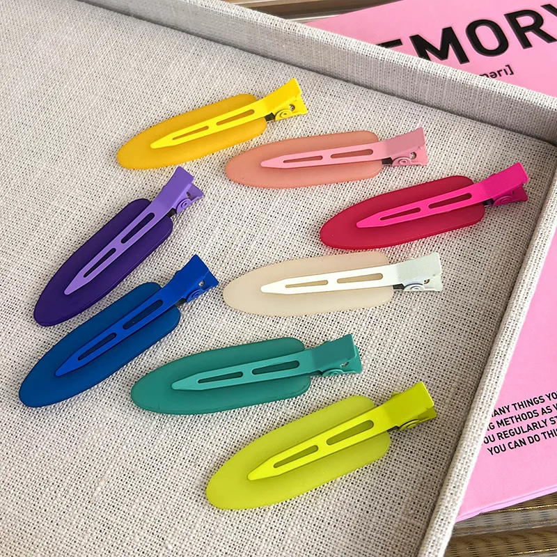 Vintage Frosted No Trace Hair Clip Women Summer Jelly Color HairPin Bangs Clip Women Girl Makeup Clip Barrettes Hair Accessories