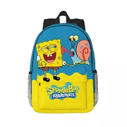 Mochila universitaria impermeable de Bob Esponja, bolsa de viaje para ordenador portátil, libro, 15 pulgadas, alta capacidad, nueva moda