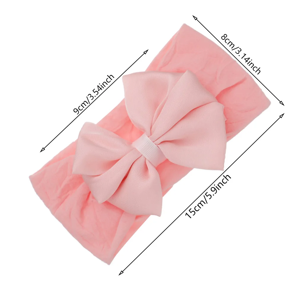 Solid Silk Bow Baby Headbands Elastic Nylon Hair Bands Infant Boys Girls Headwraps Toddler Headwear Kids Hair Accessories