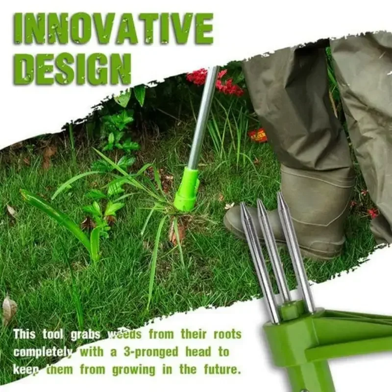 Standing Weed Puller Dual Section Detachable Aluminium Tube Manual Weeder Weed Puller for Garden Vegetable Garden