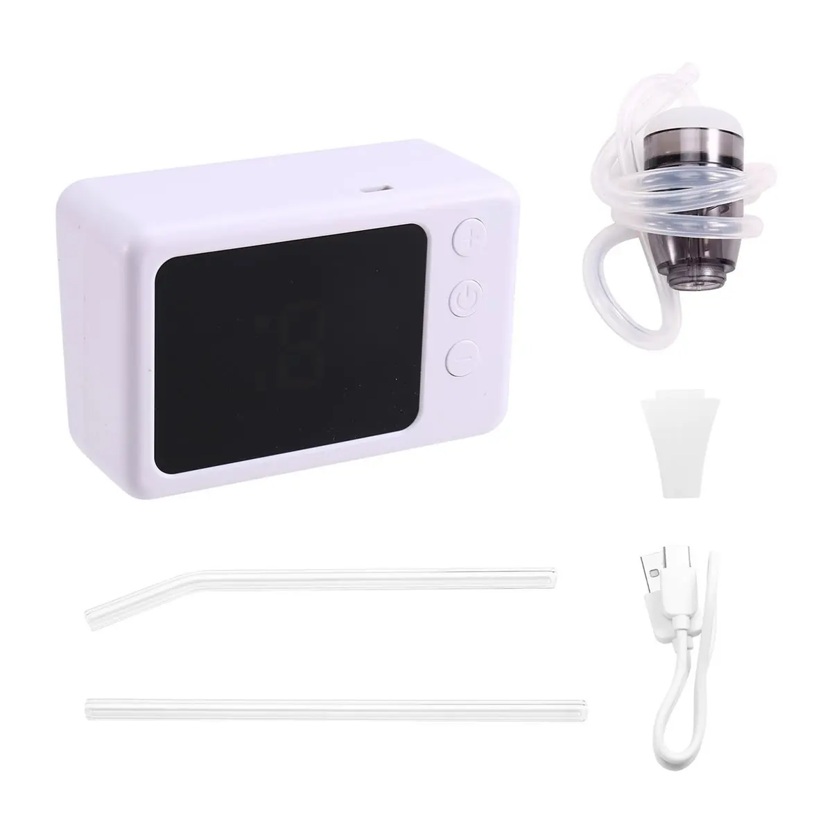 مجموعة إزالة فراغ حجر اللوزيل الإلكترونية العلوية LCD شاشة ديجيتال العناية بالفم أنبوب شفط الحلق