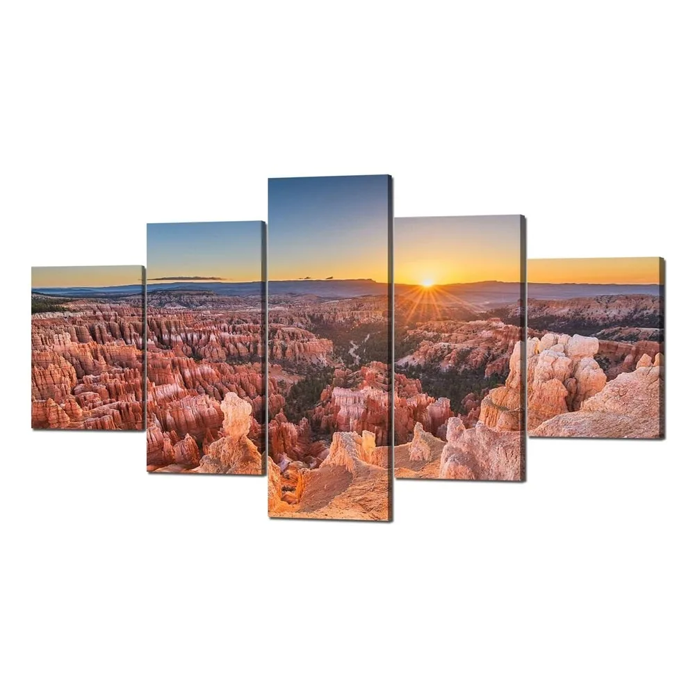 No Frame Canvas 5Pieces Bryce Canyon Utah National Park Landscape Wall Art Poster Pictures Paintings Home Decorations Room Decor