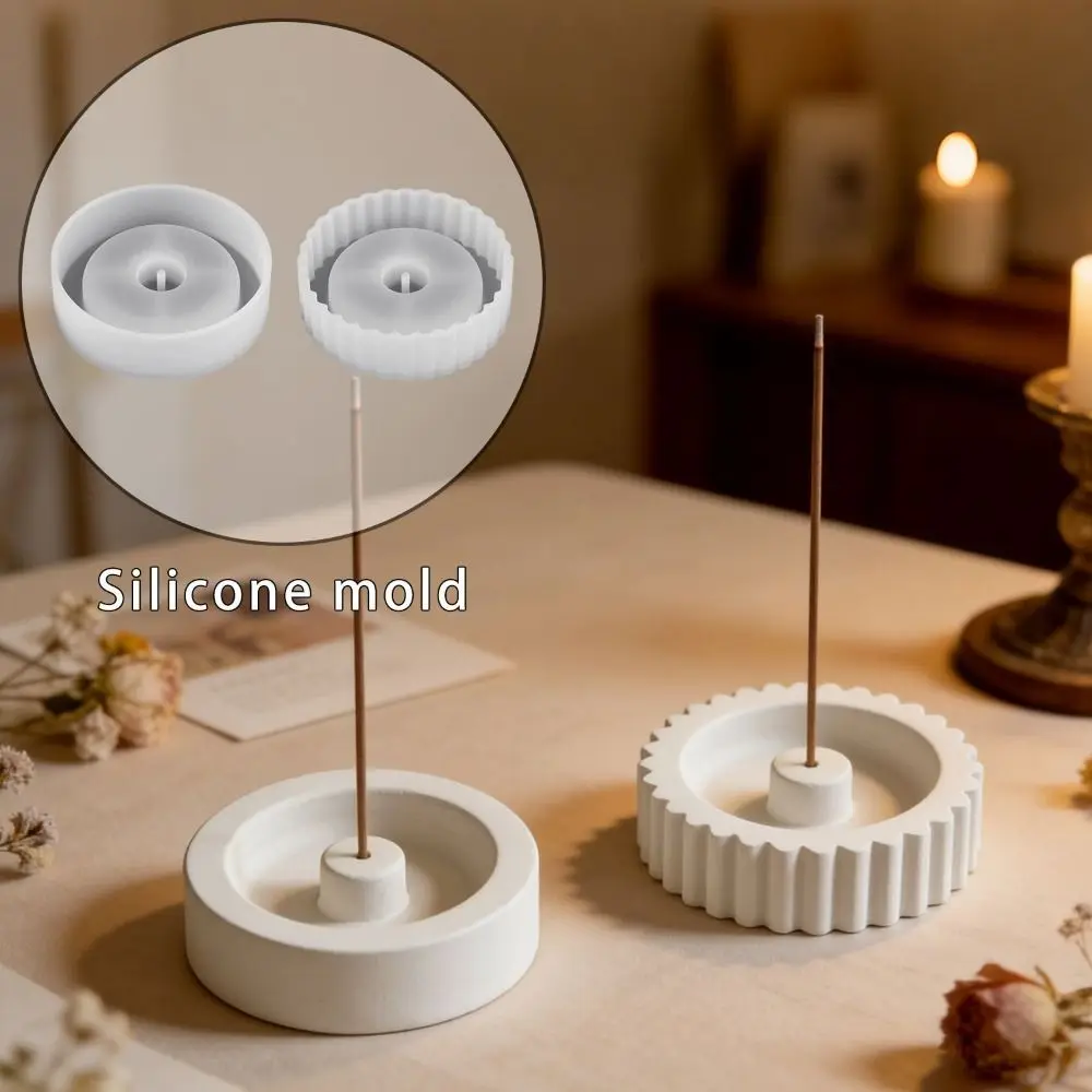 

2Pcs Creative Incense Stick Holder Mold Handmade Easy To Demold DIY Silicone Mold Reusable Flexible 3D Plaster Mold Home Decor