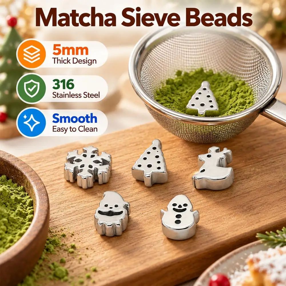 Stainless Steel Tea Sieve 316 Stainless Steel 5mm Thick Christmas Screening Bead Series  Accessories Christmas Gifts