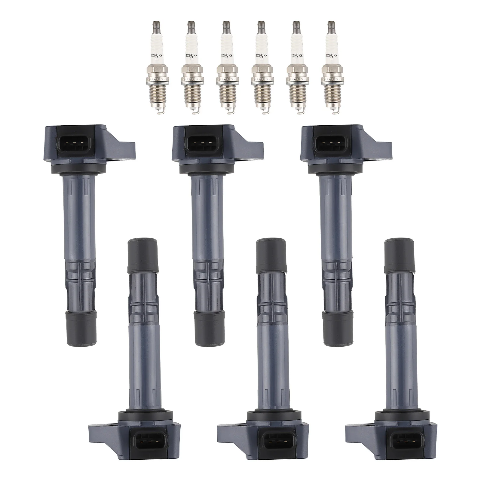 

Pack of 6 Ignition Coil + Spark Plugs For Acura MDX 03-06 Saturn 06-08 Vue 3.5L