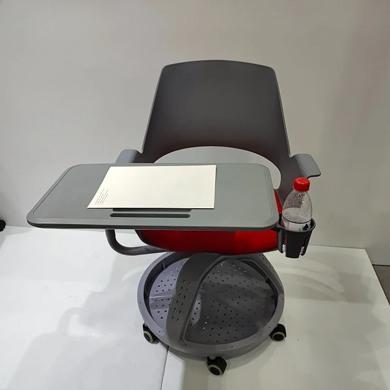 Table and Chair 2-in-1 Conference Record Training with Board Lifting Multifunctional Student Chair Grey  Chair