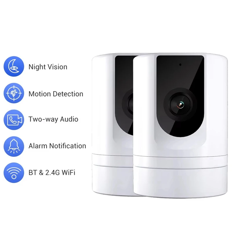 B37B-2PC 1080P Security Camera Indoor, Pet Camera Use Ease Life APP , Voice Intercom Foldable Baby Camera For Home Security