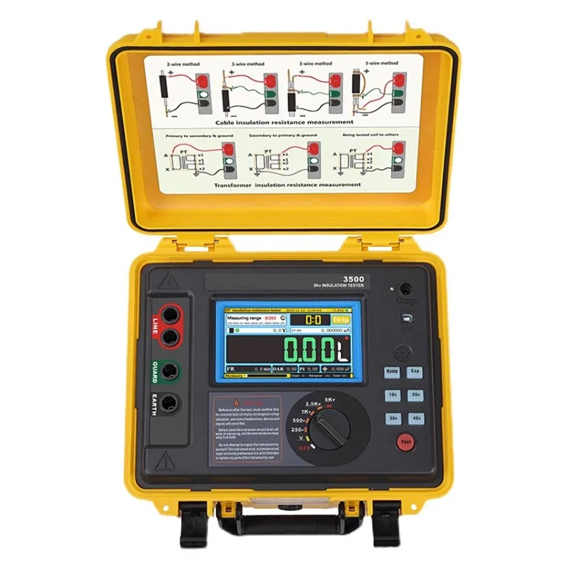 ETCR3500 ETCR3500B High Voltage Insulation Resistance Tester 5KV 10KV 2TΩ/5TΩ HD LCD Display Digital Earth Resistance Multimeter