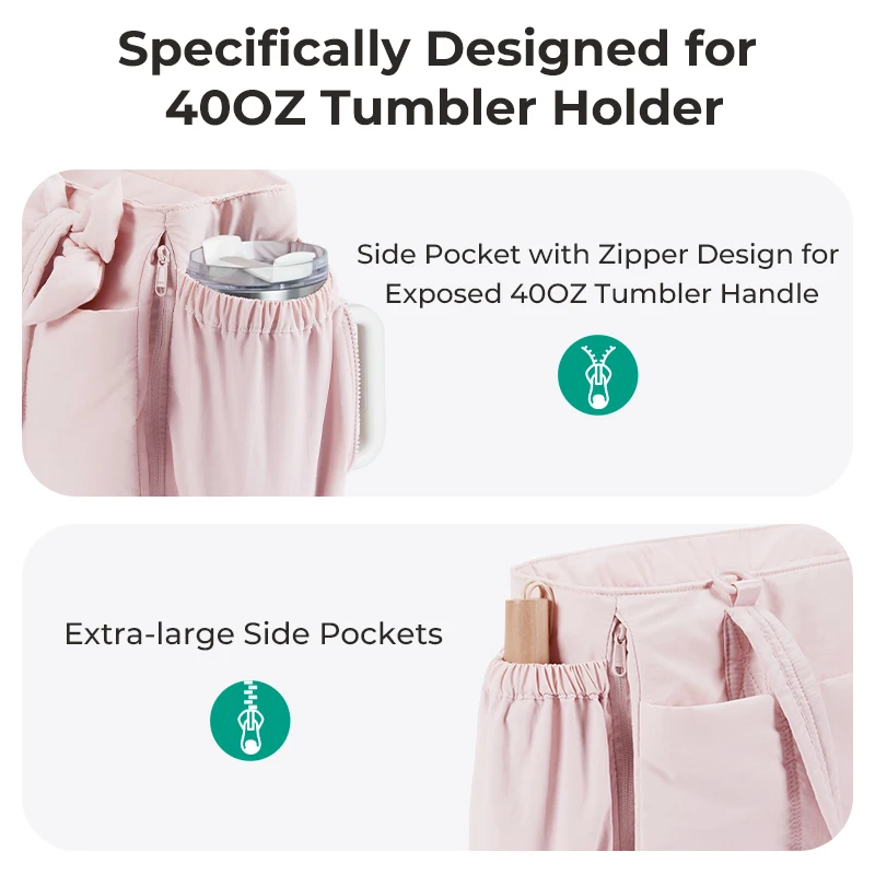 حقيبة يد BAGSMART ذات سعة كبيرة للنساء، حقيبة يد للتنقل متعددة الاستخدامات، حقيبة كتف رياضية بجيوب متعددة #5