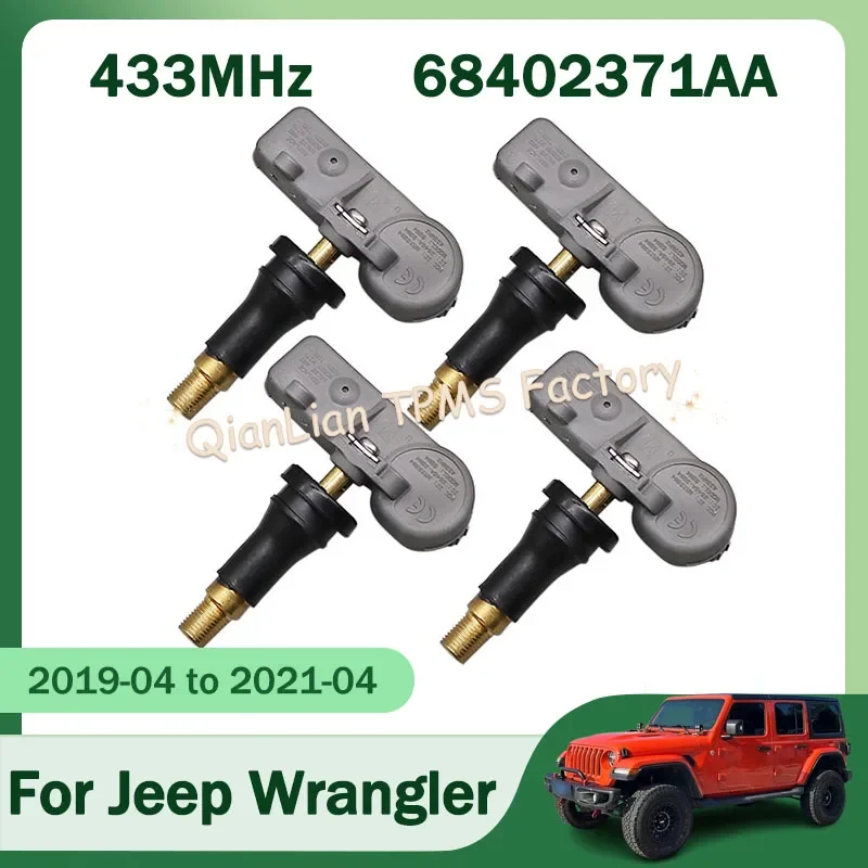 

Для Jeep Wrangler 2019-2021 TPMS система контроля давления в шинах 1/4 шт. 68402371AA 433 МГц датчик давления в шинах