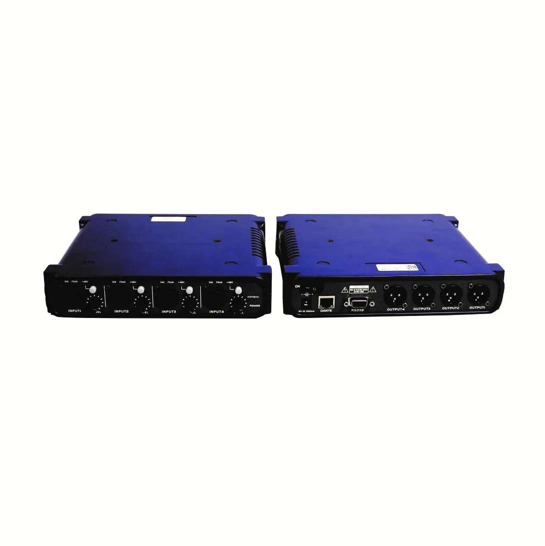 6.3mm jack balanced analog output Dante system network audio interface with 48V Phantom power