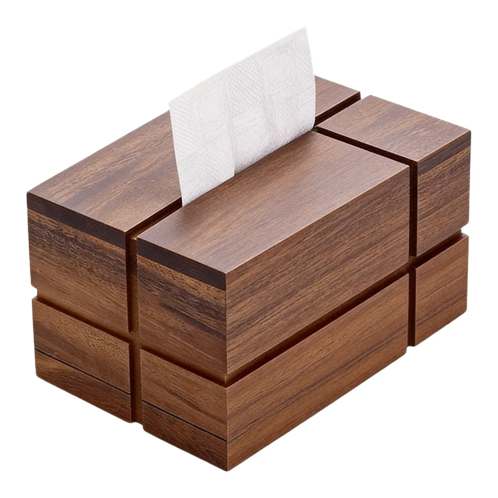 Magnetic Tissue Box Modern Minimalist Tissue Box Concealed Magnetic Cover Plant-Based Oil Coating Modern Minimalist Tissue Box