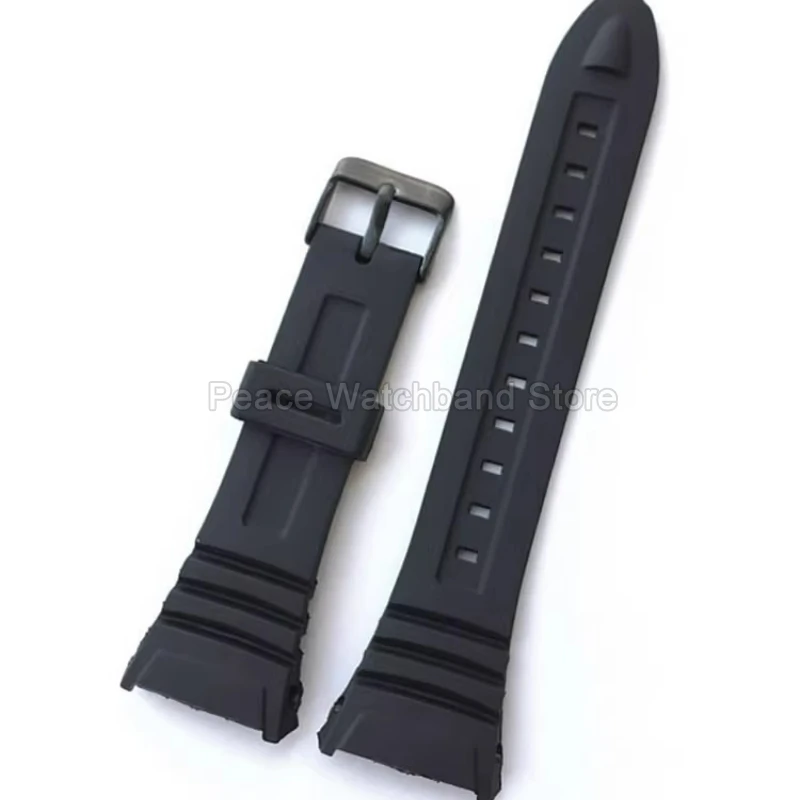 Cinturino per orologio in resina resistente allo sbiadimento di dimensioni speciali per Casio W-96H Bracciale liscio e confortevole con fibbia speciale nera