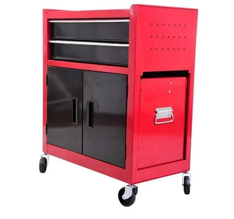 Iron, Cold Rolling Steel Sheets 8 Drawers 2 Doors Combo Metal Tool Chest Cabinet Box with Wheels for Hardware Storag