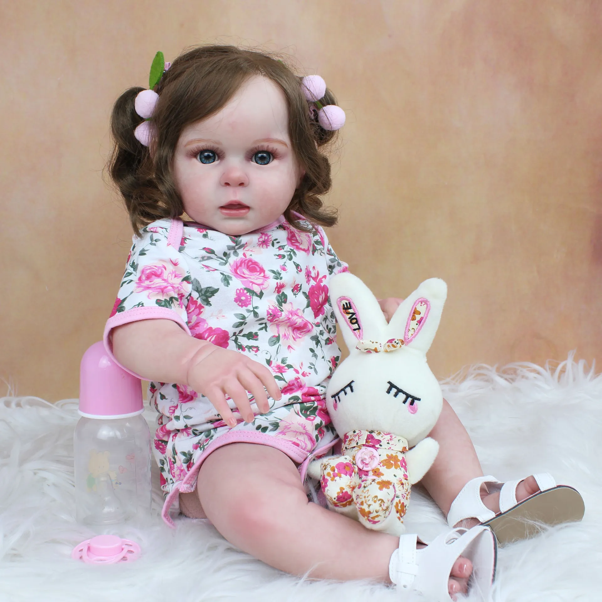 

Toddler Reborn doll Silicone Girl 50 cm Soft Newborn Baby Reborn Princess Bebe Accompanying Toy 3D Paint Children Christmas Gift