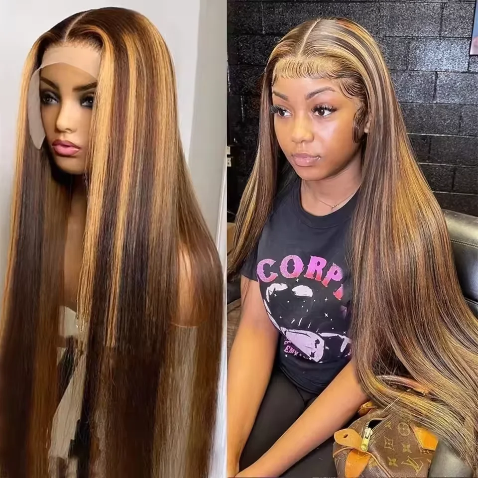 13x6-hd-front-wigs-transparent-lace-40-inches-p4-27-highlight-straight-human-hair-250-density-brazilian-human-hair-for-women