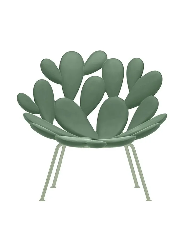 Single leisure chair FRP Nordic designer outdoor Internet celebrity petal back chair special-shaped hollow