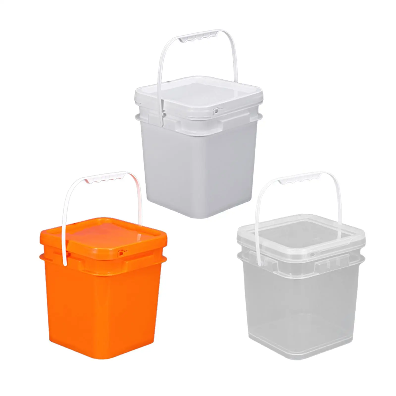 4L Square Bucket Heavy Duty Multipurpose Food Storage Container for Camping