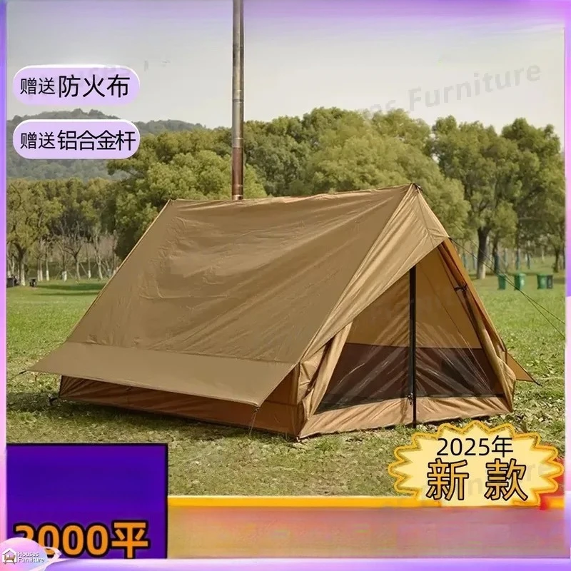 For 4 Season Outdoor Camping Tent Double Layer Aluminum Pole Waterproof Shelter 3kg Sunset Yellow Car Roof Top Tent Auto