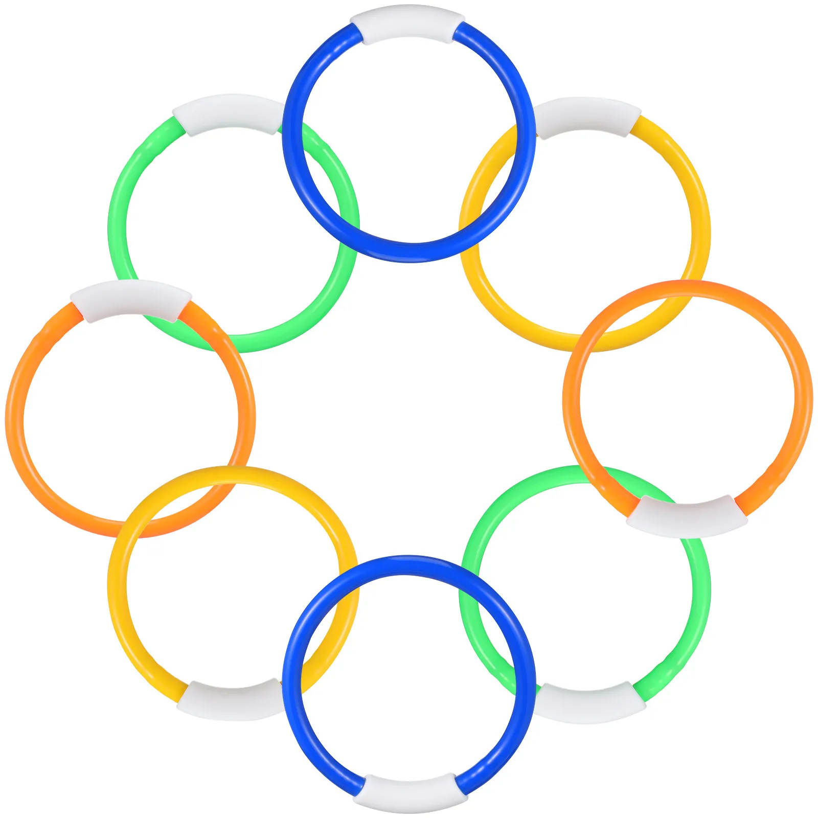 8Pcs Swimming Grab Rings Diving Accessories for Kids Boys Girls Colorful Underwater Training Pool Play Diving Grab Ring