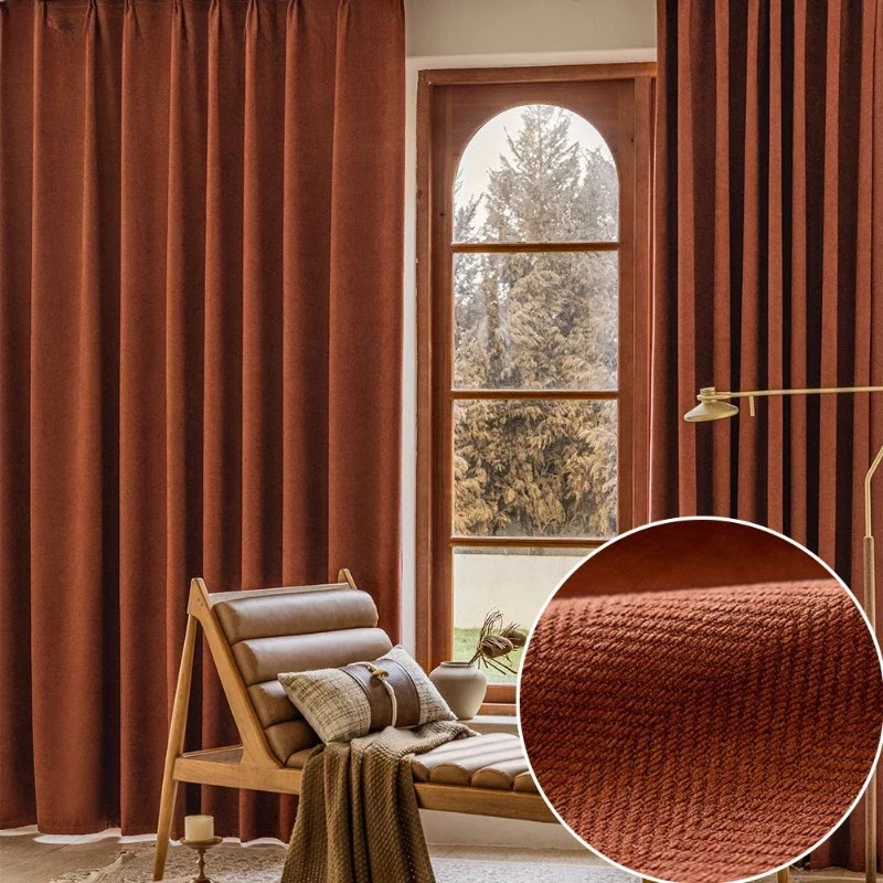 

herringbone chenille curtains for bedroom living room home high grammage blackout heavy drape solid color