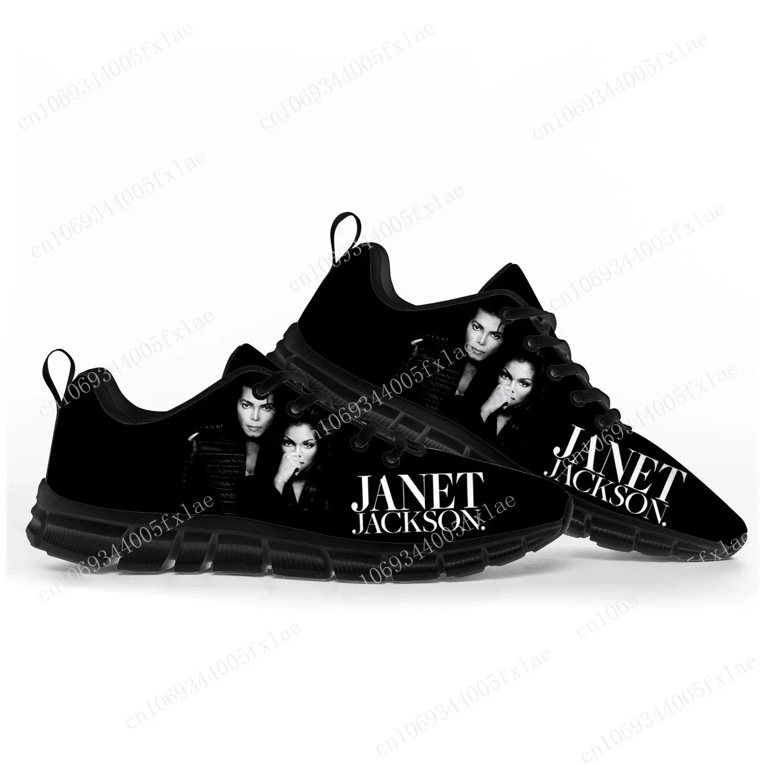 Janet Jackson Singer Pop Sports Shoes Mens Womens Teenager Sneakers Casual Custom High Quality Couple Shoes Black