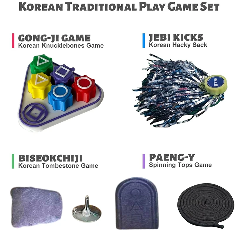 Jebi Chagi Gong Gi Biseokchigi Paeng Y DDAKJI Family Travel Games Korean Folk Game Set Korean Traditional Play Game