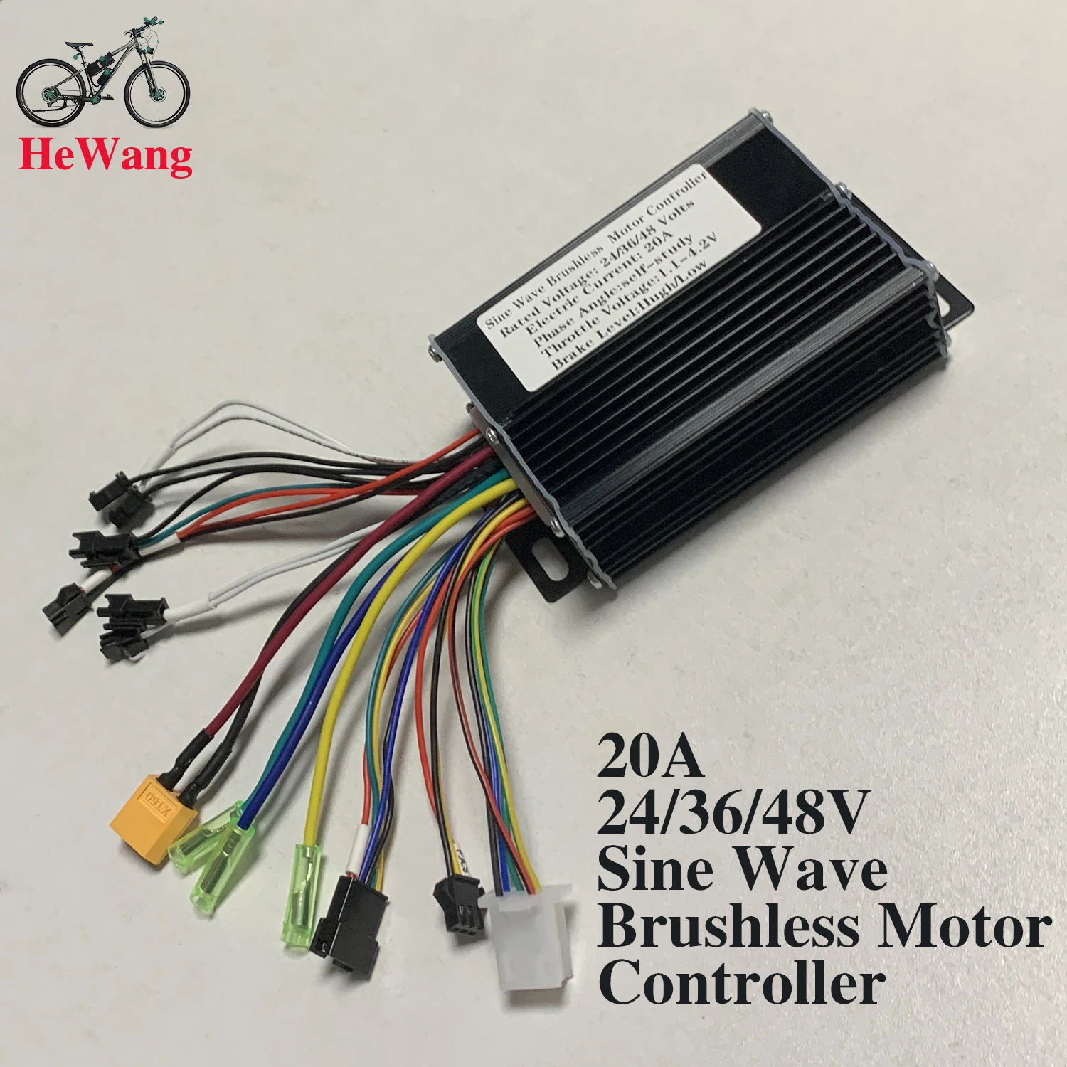 E-Bicycle 24V 36V 48V 20A 350W 500W Brushless Motor Sine Wave 3-Mode Controller for No. 2 Protocol LCD Display for E-Bike Scoote
