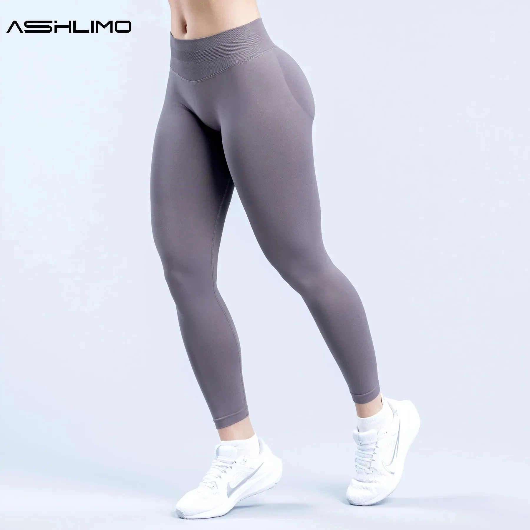 

ASHLIMO Impact Leggings Women Scrunch Bum Seamless Yoga Pants Workout Gym Leggings Low Ribbed Band Fitness Butt Lifting Tights